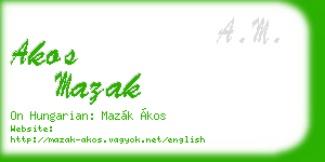 akos mazak business card
